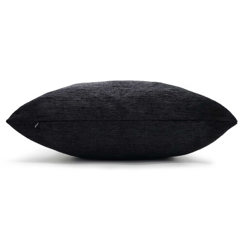 (Black, 21"x21" Filled Cushion) Large Chenille cushion covers or cushion Plain 2