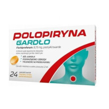 Polopiryna sore throat orange flavor, 24 lozenges