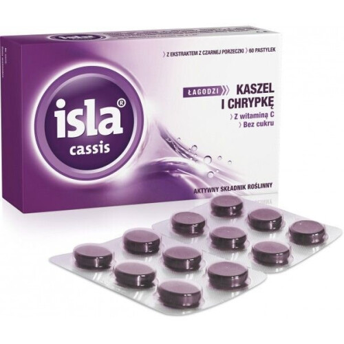 Isla Cassis with blackcurrant extract, Sore Throat Cold & Flu