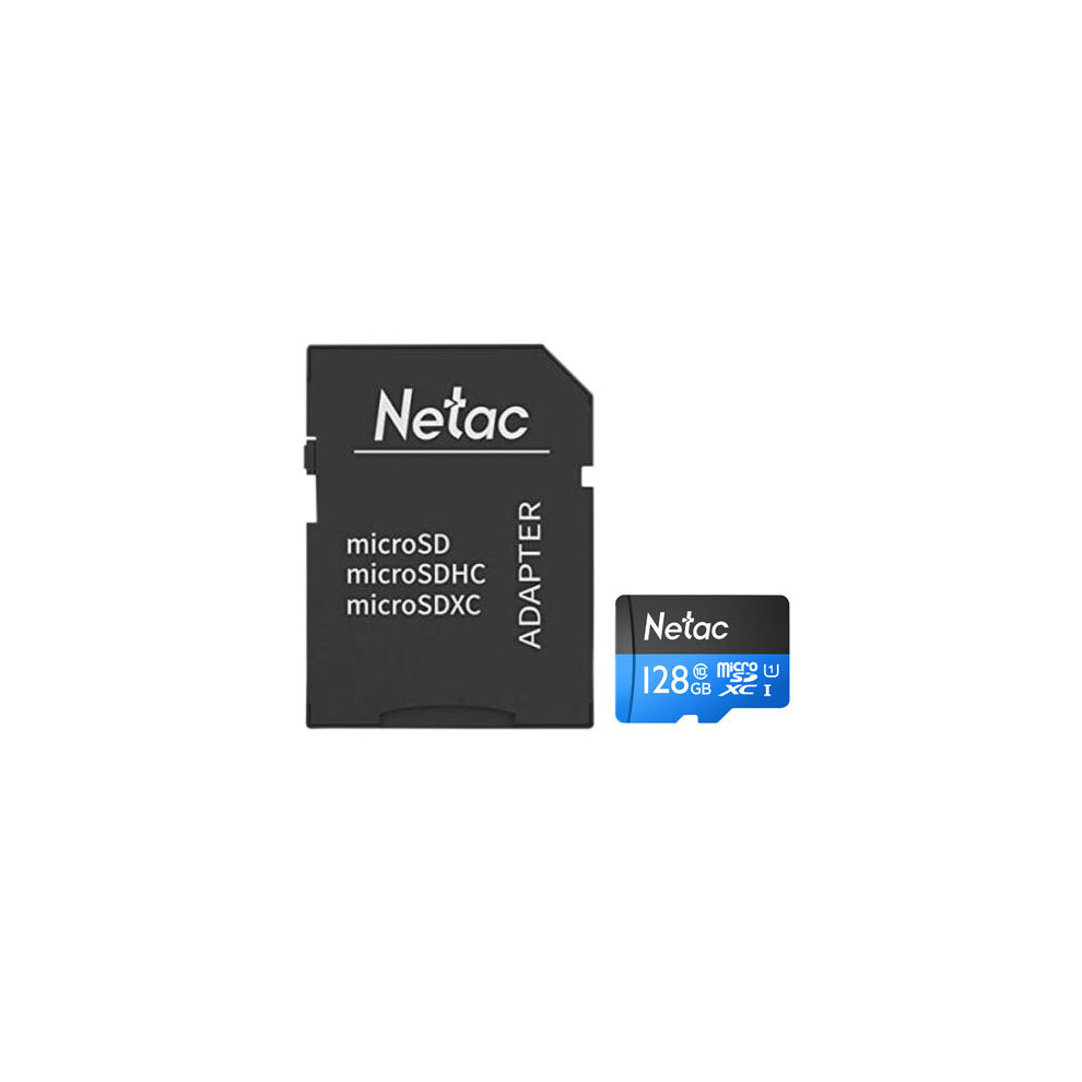 Netac P500 128Gb Microsdxc Card With Sd Adapter, U1 Class 10, Up To 90Mb/S 6926337230740