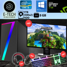 Gaming PC Quad Core i5 Computer 8GB RAM DDR3 1TB HDD 2GB GT730 Win10 - Refurbished