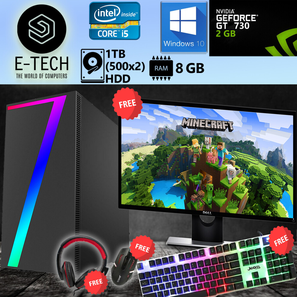 Gaming Pc Quad Core I5 Computer 8Gb Ram Ddr3 1Tb Hdd 2Gb Gt730 Win10 5060936451791
