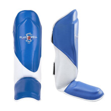 (Small / Medium ) PLAYWELL "K1 SERIES" MUAY THAI LEATHER SHIN INSTEP GUARDS