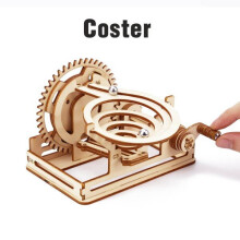 (Coaster) 3D Wooden Puzzle Mechanical Kit Stem Science Physics Toy Maze Ball Assembly Model Building