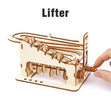 (Lifter) 3D Wooden Puzzle Mechanical Kit Stem Science Physics Toy Maze Ball Assembly Model Building