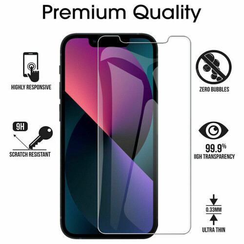 (iPhone 13) 10pcs Tempered Glass Screen Protector for Apple iPhone 13 Pro Max Mini Front 2