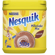 Nesquik Chocolate Flavoured Milkshake Powder, For Milk, Fortified with Vitamin D, Breakfast, After School Snack, 500g Tub