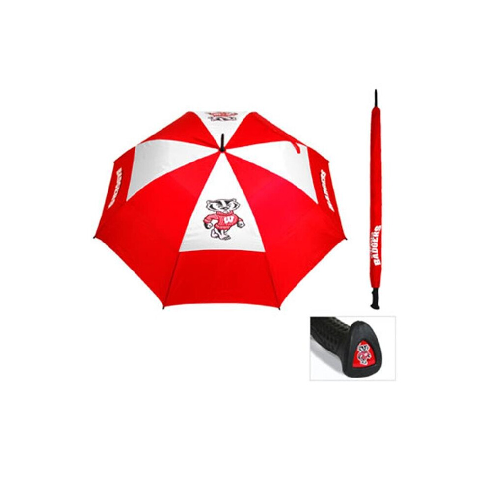 Team Golf  Wisconsin Badgers 62 in. Double Canopy Umbrella-image-OPC-PB6WVCH-NEW