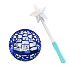 (Blue) Flynovo Flying Ball Space Orb Magic Mini Drone Ufo Boomerang Toy With Magic Wand