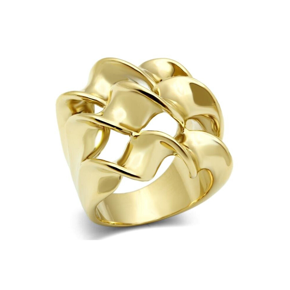 IP Gold Ion Plating Brass Ring with No Stone, Size 5-image-OPC-PB6WZJZ-NEW
