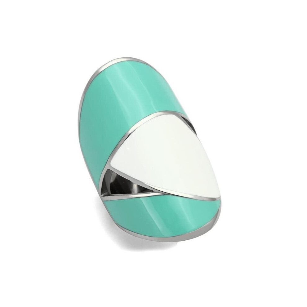 Photos - Ring High Polished No Plating Stainless Steel with Epoxy, Multi Color - Size 5