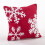 SARO  18 in. Square Studded Snowflake Throw Pillow  Red 1