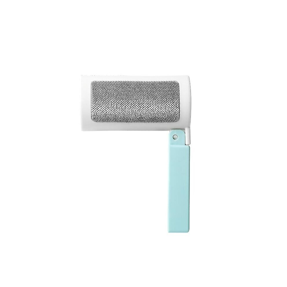 (Light Blue) Mini Lint Roller Pet Hair Remover Electrostatic Lint Remover With 3 Roll Paper