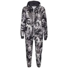 (9-10 Years, Charcoal) Girls Boys Fleece Camouflage A2Z Onesie One Piece