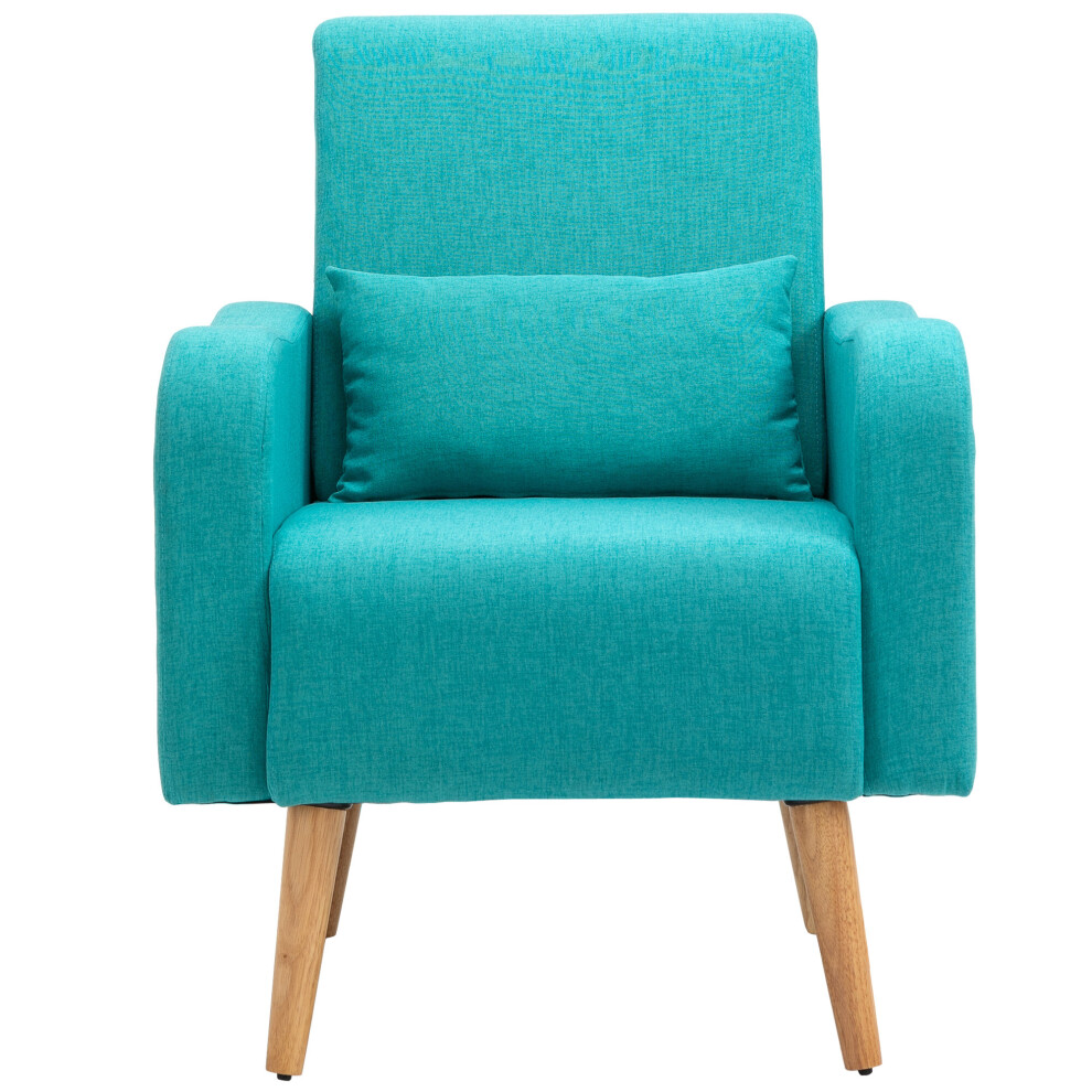 HOMCOM Nordic Leisure Lounge Sofa Accent Chair Pillow Bedroom Teal