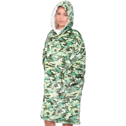 Men s Ladies Oversized Hoodie Camo Green Snuggle on OnBuy