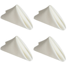 (White) Set Of 4 Polyester Square Napkins Table Cloth
