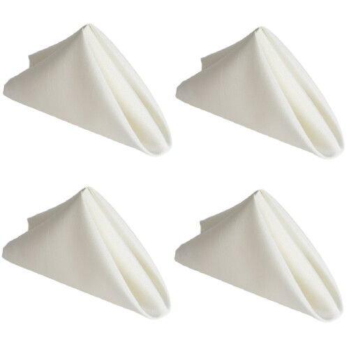 Gr8 Home (White) Set Of 4 Polyester Square Napkins Table Cloth