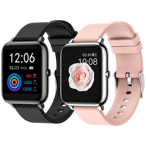 (Pink) Women Smartwatch for Android iOS Fitness Tracker