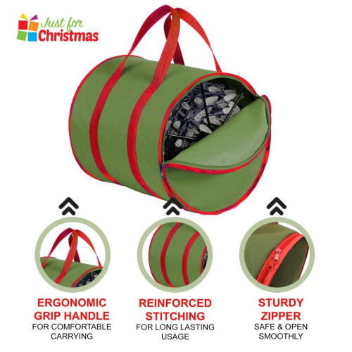 Vivo Christmas Decorations Storage Case Handle + 3 Light Holder Cards Oxford 600D UK 2