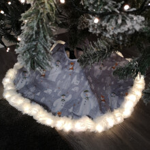 90cm Snowman USB LED Fabric Christmas Tree Skirt with 6 hour on / 18 hour off timer (USB powered)