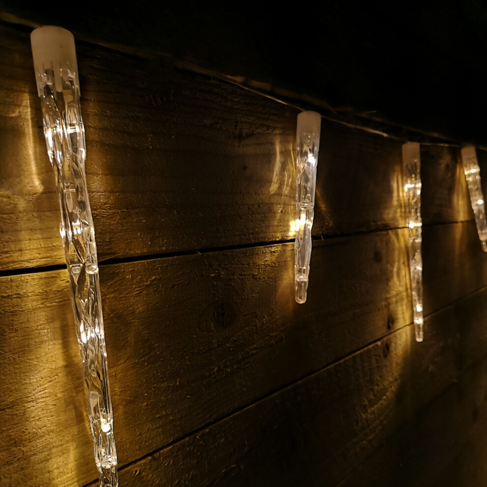 New Samuel Alexander 72 Led Premier 24 Indoor Outdoor Icicle Shape Christmas Chaser Lights In Warm White 6.9M