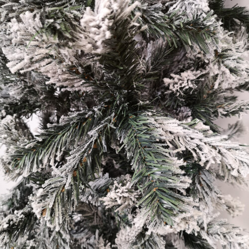 Samuel Alexander 8ft Indoor Flocked PVC Christmas Tree Arch with Snow Tips and Flat Top 2