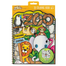 Zoo Animals 3D Colouring Scene and Stand ups