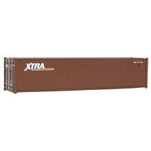 Walthers SceneMaster - Modelo a escala HO de contenedor corrugado Xtra (marr   n y blanco) de 40 pies (949-8154)