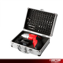 Dekton Cordless Screwdriver Pivot Handle Rechargeable LED 101pc Case