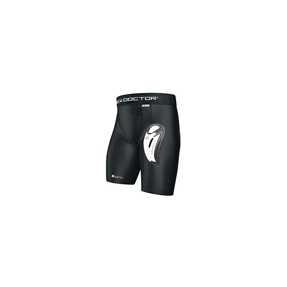 Shock Doctor Mens Core Compression Short with Bio-Flex Cup - Adult - Small - Black