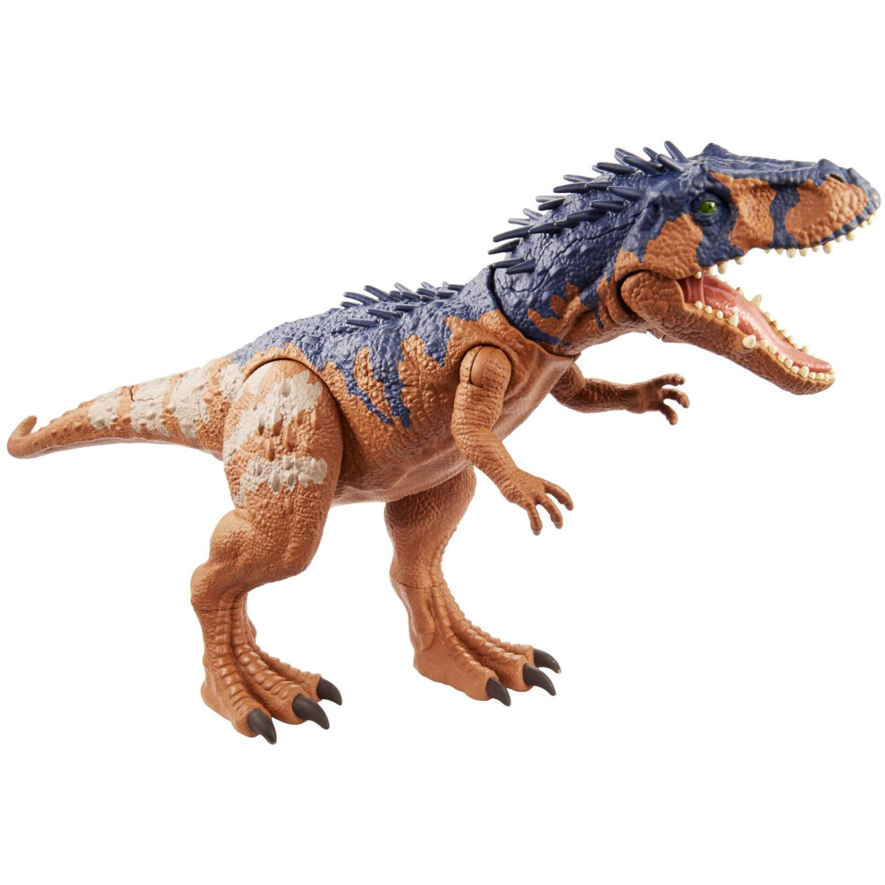 Jurassic World Massive Biters Larger-Sized Siats Meekerorum Figure with Tail-Activated Strike & chomping Action, Movable Joints, Authentic Detail Ages