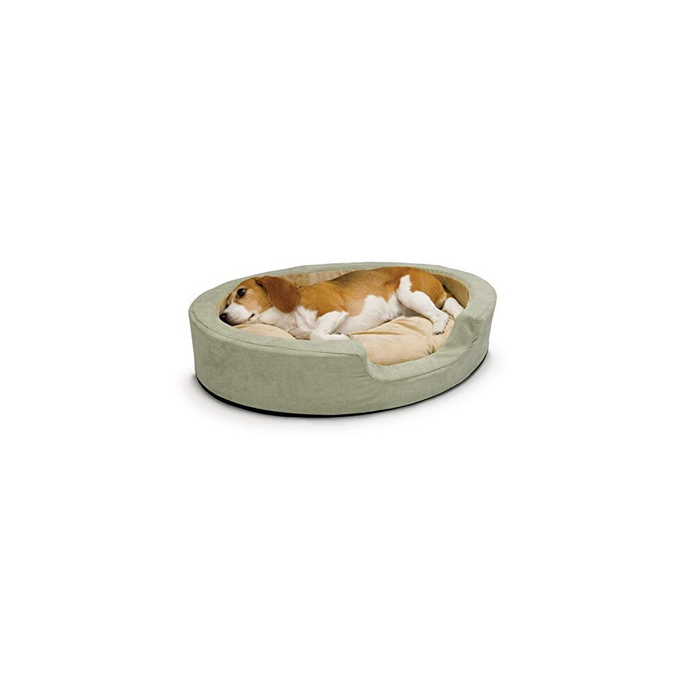 K&H Pet Products Thermo-Snuggly Sleeper Heated Pet Bed Medium Sage 26" x 20" 6W