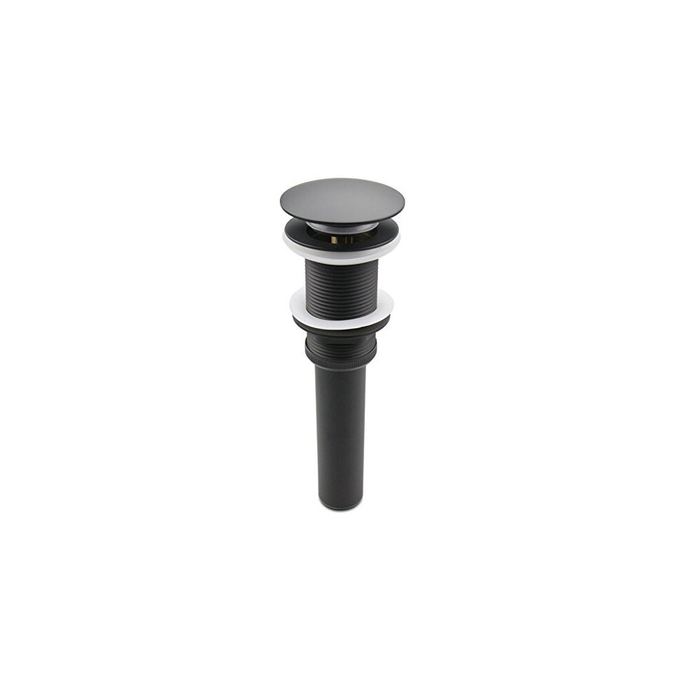 Bathroom Lavatory Vanity Vessel Sink Drain, Pop Up Drain Stopper Without Overflow, Black 077027136975