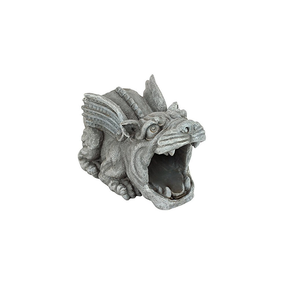 Design Toscano QM7512079 Roland the Gargoyle Gutter Guardian Rain Downspout Extension Statue, 10 Inch, Polyresin, Full Color,Dimensions: 10"Wx5.5"Dx5.