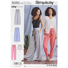 Simplicity Creative Patterns Misses Pants with Length & Width Variations & Tie Belt Pattern, H5 (6-8-10-12-14)