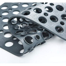 Antislip Badmat Extra Zacht TPE Badmat voor Kinderen, Machinewasbare Doucherugmat (Grijs/ 89L x 41B cm)