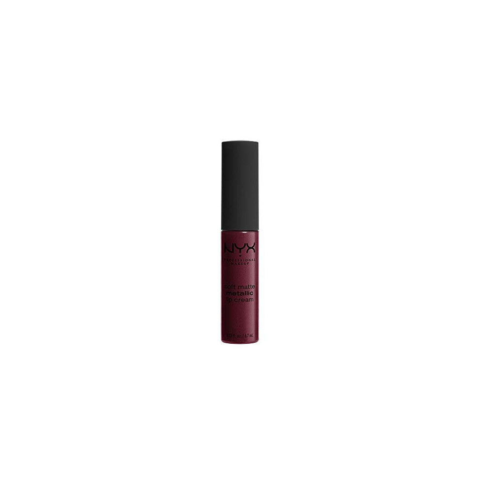 NYX PROFESSIONAL MAKEUP Soft Matte Metallic Lip Cream, Liquid Lipstick - Copenhagen (Matte Rich Plum)