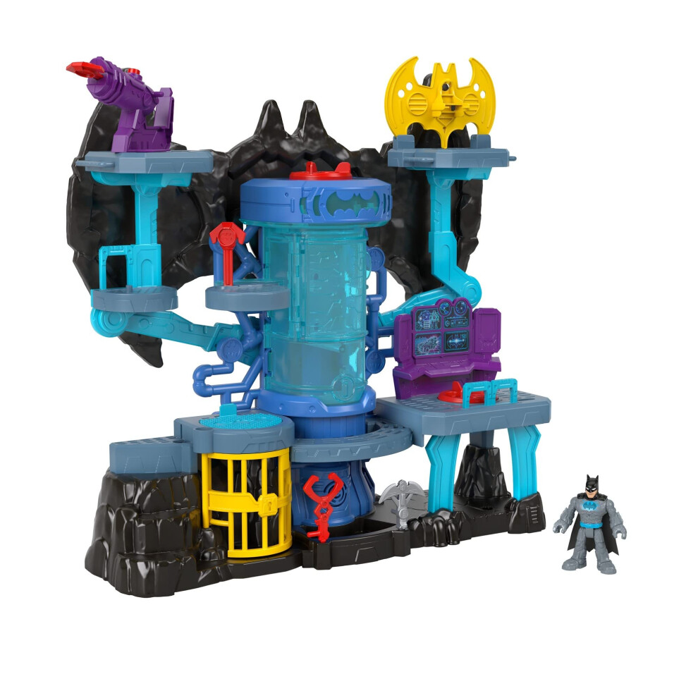 Dc Super Friends Fisher-Price Imaginext Bat-Tech Batcave, Batman playset with Lights and Sounds for Kids Ages 3 to 8 Years, Meerkleuren