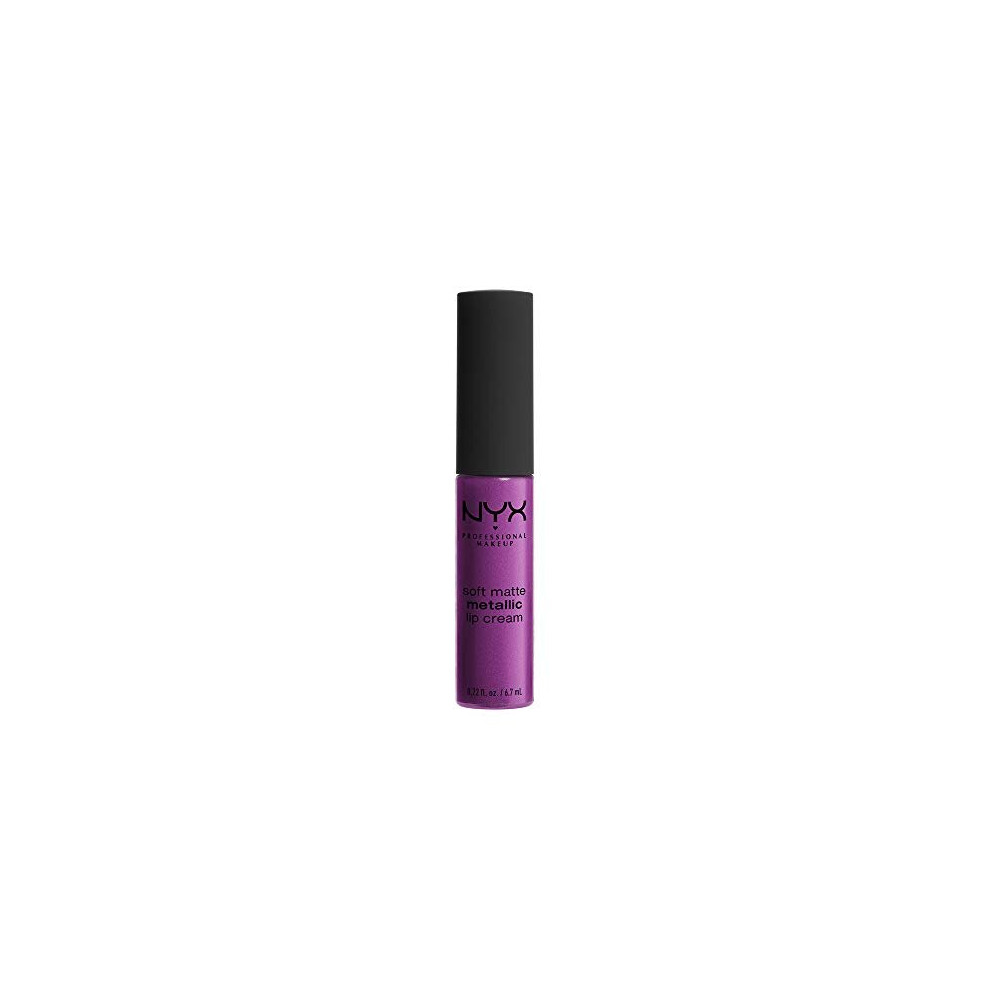 NYX PROFESSIONAL MAKEUP Soft Matte Metallic Lip Cream, Liquid Lipstick - Seoul (Violet)
