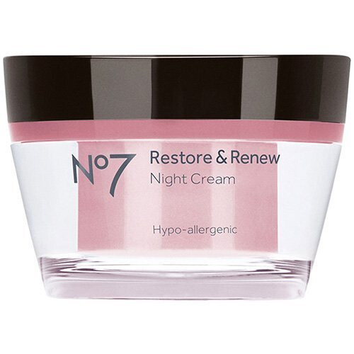 Boots No7 No7 Restore & Renew Κρέμα Νύχτας Προσώπου & Λαιμού - Αντιγηραντική Κρέμα με Υαλουρονικό Οξύ
