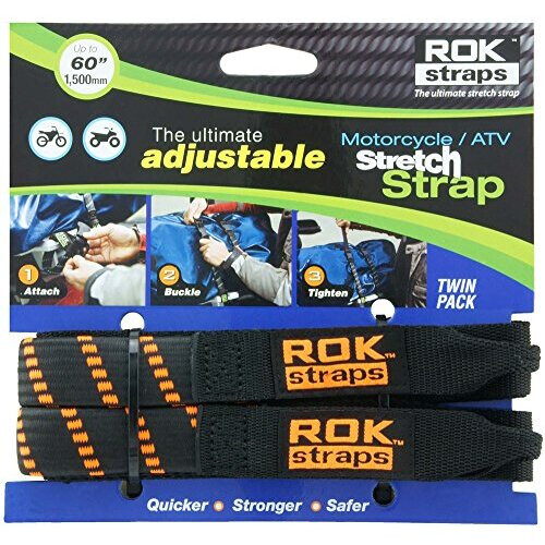 ROK Straps ROK-10031 Μαύρο/Πορτοκαλί 18" - 60" Ρυθμιζόμενο Λάστιχο Μοτοσυκλέτας/ATV