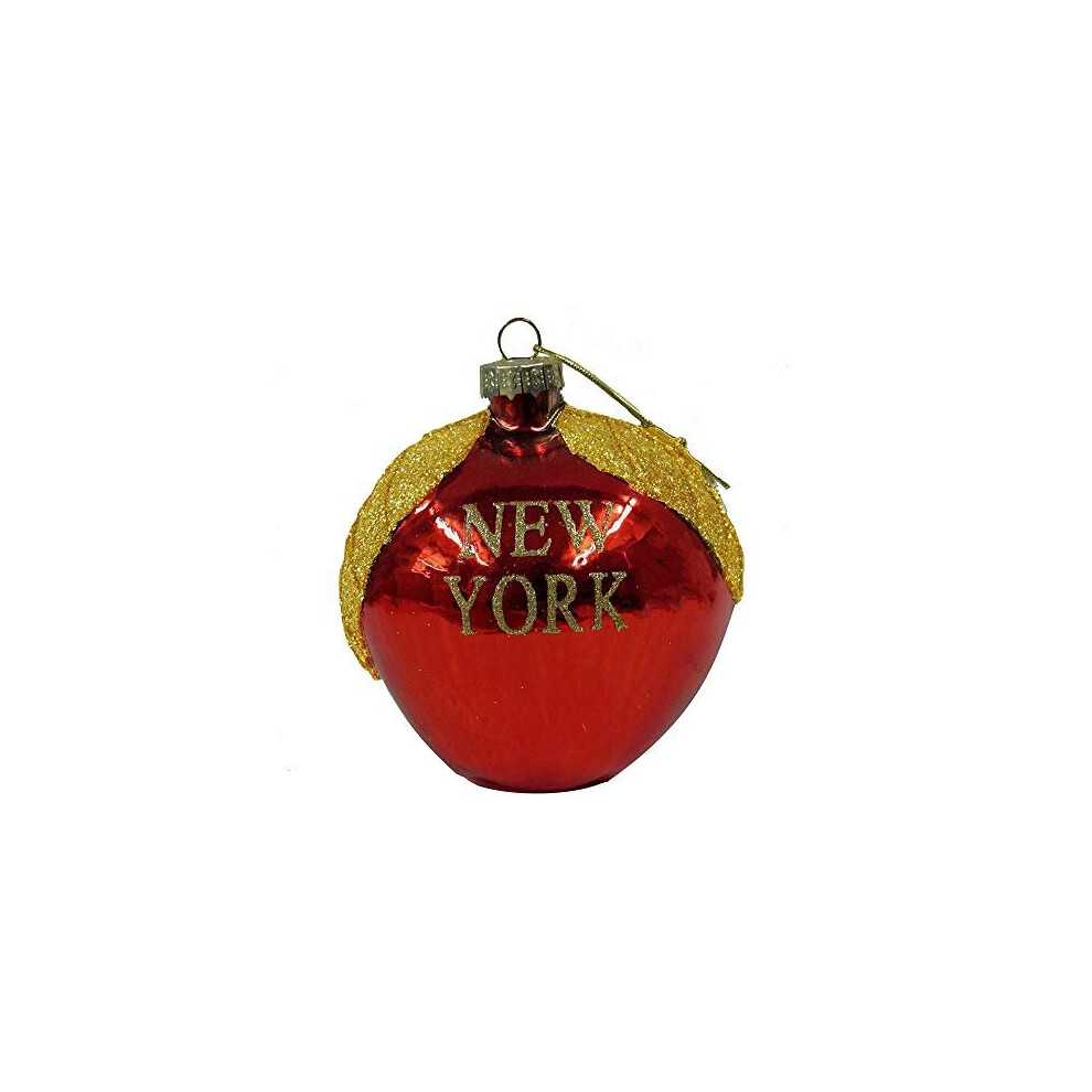 Kurt Adler "New York" Glass Apple Christmas Ornament