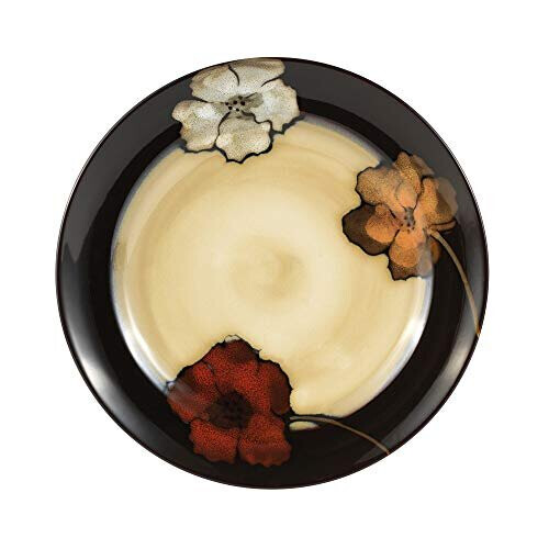 Pfaltzgraff Painted Poppies 16-Piece Stoneware Dinnerware Set, Service for 4, Tan/Assorted - 2