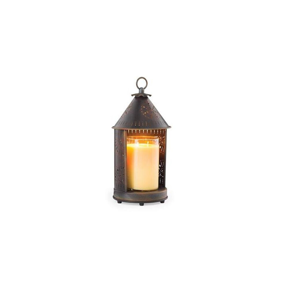 Candle Warmers Etc Tin Punched Candle Warmer Lantern For Top-Down Candle Melting, Sunshine Primitive Tin