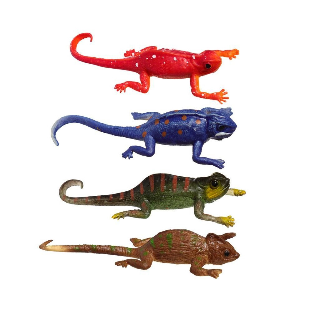 (One Chameleon) Lizard Colour Changing Animal Figurines Stretchy Chameleon Toy