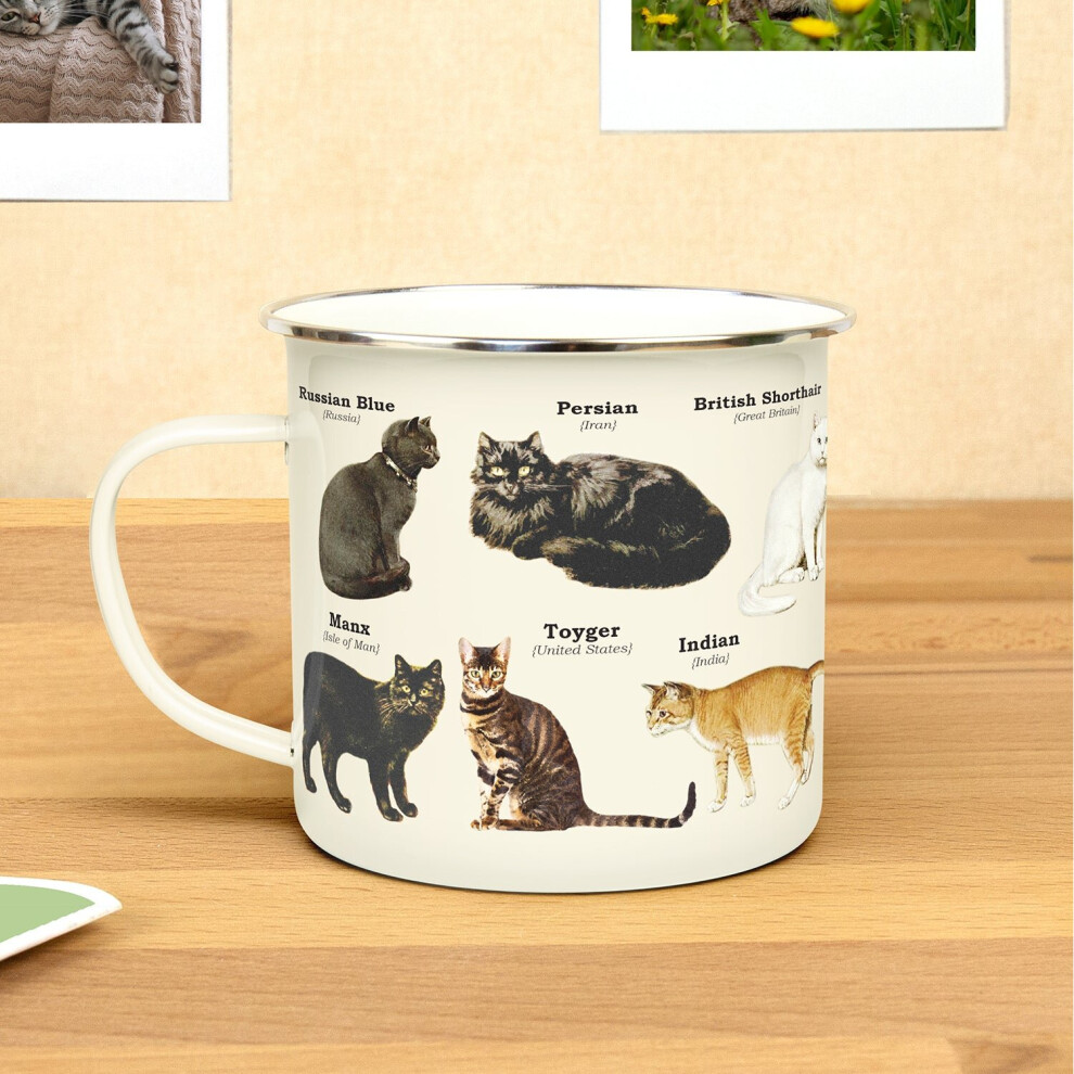 Gift Republic Cats - Enamel Mug 500Ml