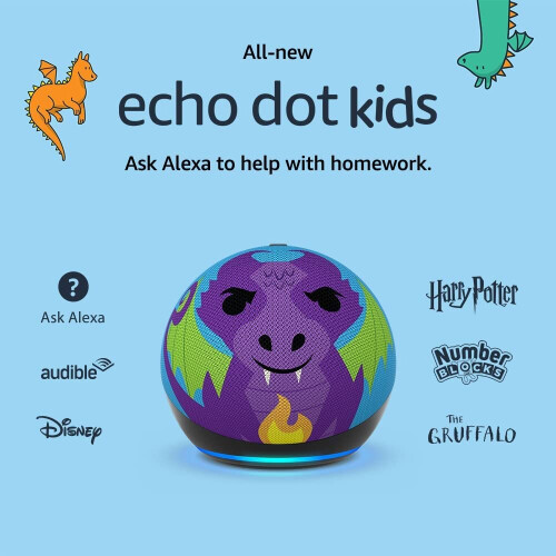 Amazon Dragon Echo Dot (5th generation, 2022 release) Kids | Designed for kids 1