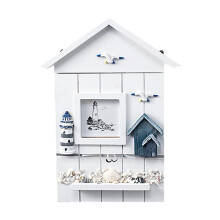 (Lighthouse) Wooden Key Holder Wall Mounted Key Cabinet Nautical Style Storage Box Home Deco