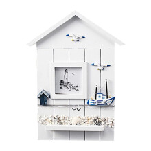 (Boat) Wooden Key Holder Wall Mounted Key Cabinet Nautical Style Storage Box Home Deco